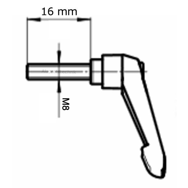 Klemmhebel M 8 x 16