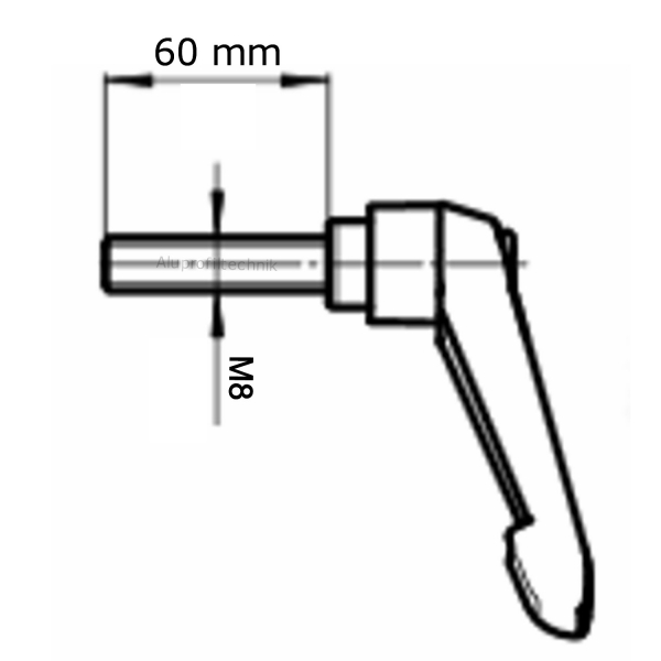 Klemmhebel M8 x 60