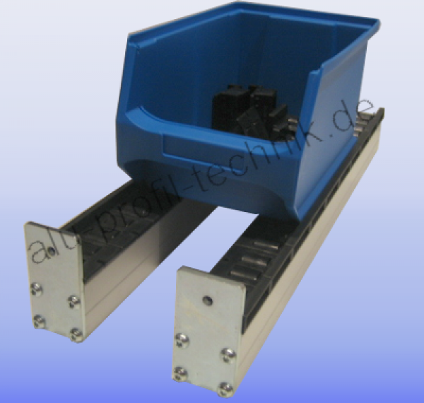 Alu-Profil--Wandschiene-Sichtlagerbox-Greifbehälter-Stapelbox-Aluprofile-Bosch Alu-Profil--Wandschiene-Sichtlagerbox-Greifbehälter-Stapelbox-Aluprofile-Bosch