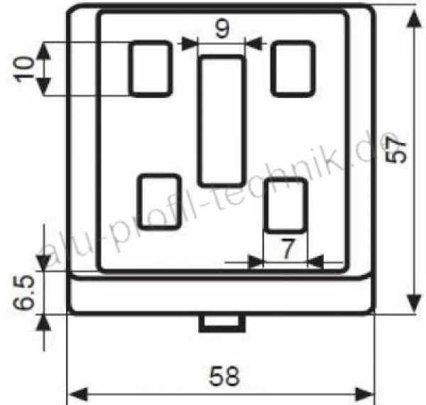 Winkel 60 x 60 für Profil 30 x 60 Nut 8 mit Befestigung